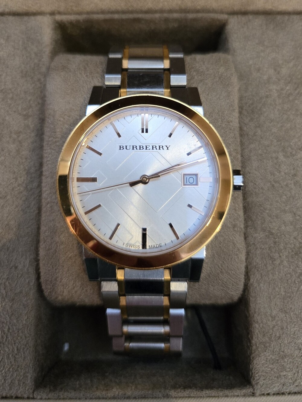 Burberry 34mm Two-Tone Silver & Gold Bracelet Watch